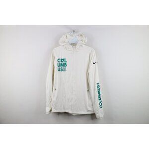 Nike Golf Womens Medium 2017 Columbus Marathon Fleece Lined Hooded Jacket White
